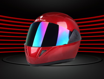 urban carrier ABS Material Full Face Rainbow Visor Helmet, UV Scratch Resistance Helmet Motorbike Helmet(Red)