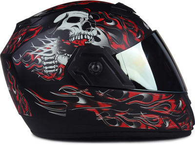 urban carrier ABS Ghost Rider Full Face Rainbow Visor Motorbike Helmet(Red)
