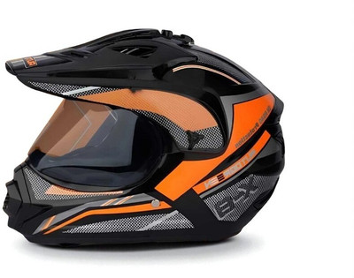 FOROLY Autogreen X8 ABS Material with Polycarbonate Visor (MM-1) Motorbike Helmet(Orange)