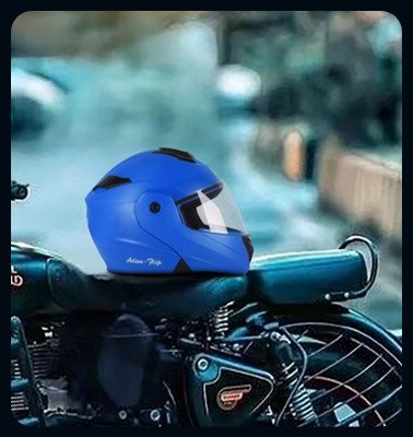 fuery Flip-up Plain Visor Blue Helmet Z053_New Motorsports Helmet(Blue)