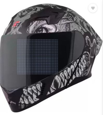Steelbird Air SBA-20 ISS DRACO Flip Up ISI Certified Large Motorsports Helmet(Matt Black With Grey)
