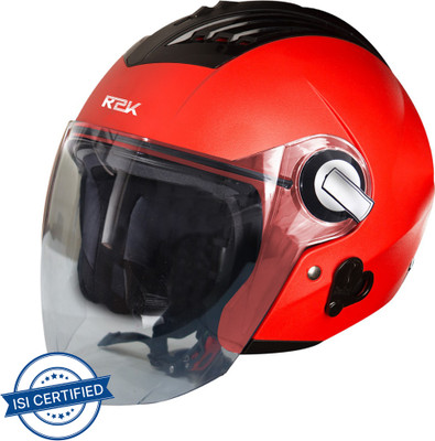 Steelbird SBA-3 R2K Classic Open Face Helmet in Red Motorbike Helmet(Red With Plain Visor)
