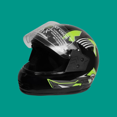 NOAX Unisex Full Face Helmet For Motorbikes __146 Motorbike Helmet(Black)