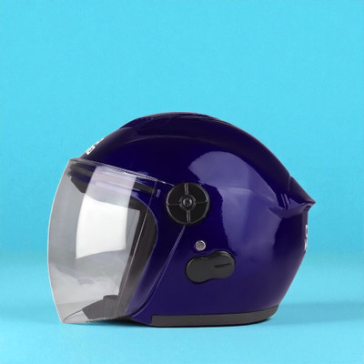 TRINOS Autogreen Open ABS Material with Pc Visor (NN-1) Motorbike Helmet(Blue)
