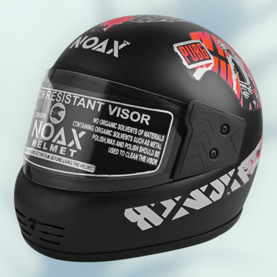 NOAX unisex full facce helmet original-366-Red Motorbike Helmet(Red)