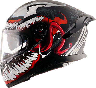 Axor Apex Marvel Venom Motorbike Helmet(Dull Black Red)