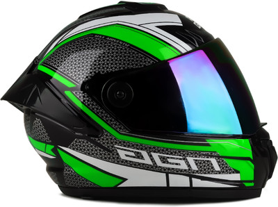 Agx Foroly Agn Speed ABS Material with Rainbow Visor Motorbike Helmet(Green)