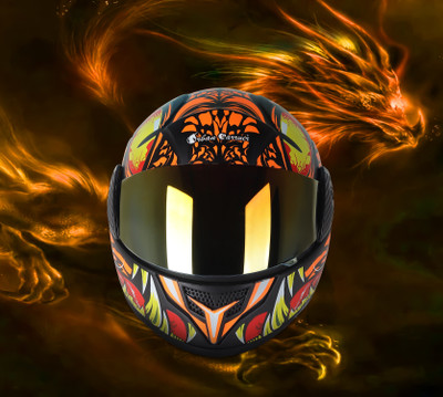 urban carrier ABS Material Full Face Rainbow Visor Helmet, UV Scratch Resistance Motorbike Helmet(Orange)