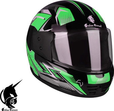 urban carrier ABS Material Shell Full Face Helmet, Unti UV Scratch resistance Motorbike Helmet(Green)