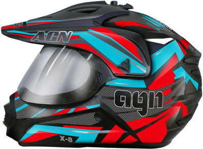 FOROLY Autogreen X-8 AGN Graphics Motocross Motorbike Helmet(Red)