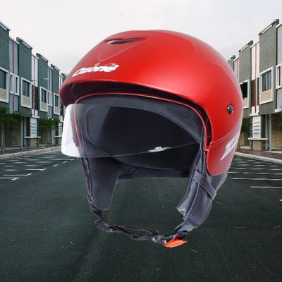 OZONE Zzz Plain_OF_Unisex_largesize_Oz076 Motorbike Helmet(Red)