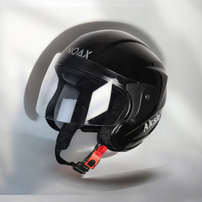 NOAX SAFETY HELMET FOR ONROAD RIDDING SOLID MATERIAL-TWO WHEELER(SLFK-AT-1015 Motorbike Helmet(Black)