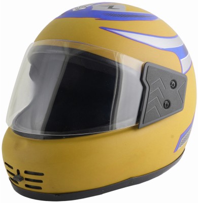 Sage Square Audi Kimi Full Face Helmet | ISI Certified | Clear Visor | Extra Comfort & Style Motorbike Helmet(Khaki Matte - Blue)