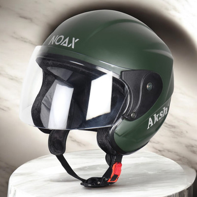 Font Helmet GOOD QUALITYFOR UNISEX for BIKE_-160A Motorbike Helmet(Dark Green)