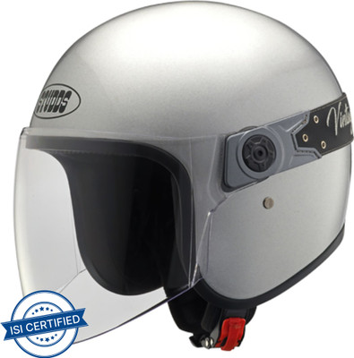 STUDDS Jetstar Vintage with Visor Motorbike Helmet(Silver Grey)