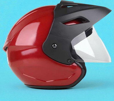 TRINOS Neno Peak with pc Visor ABS Material (NN-1) Motorbike Helmet(Red)