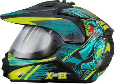 FOROLY Motocross X8 Cyber ABS Material with Scratch Resistant visor Motorbike Helmet(Multicolor)