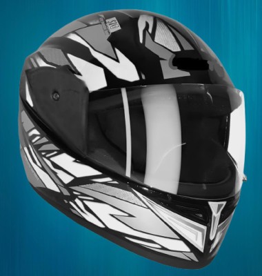 KIN Full Face Helmet_ISI certified_GlossySilver15 Motorbike Helmet(Glossy Silver)