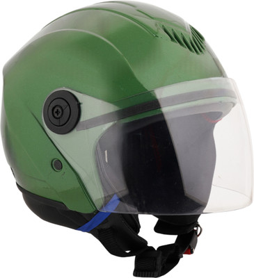 Racing-1 GT Track ISI Certified Open Face Helmet for Men & Women Motorbike Helmet(Green)