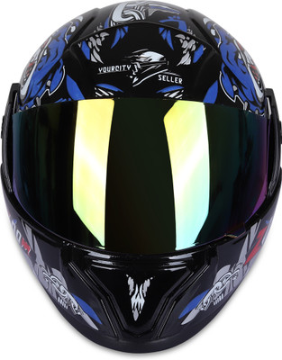 stiss SUPER RAMBO BLUE Motorbike Helmet(Blue, Silver, Red)