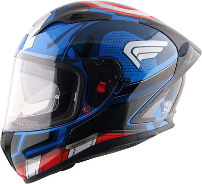 Axor Street Marvel Captain America Motorbike Helmet(Blue Red White)