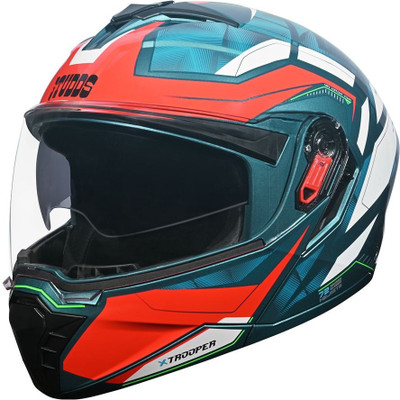 STUDDS Trooper D2 Motorbike Helmet(BLUE RED)
