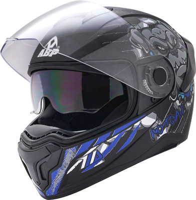 ABP MOTO AIR ISI & DOT Certified Full Face Helmet with Dual Visor | D9 | Motorbike Helmet(Black)