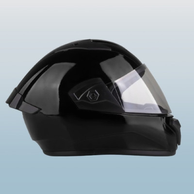 fuery FULL FACE HELMET WONDER PLAIN GREEN FF102 Motorbike Helmet(Black)