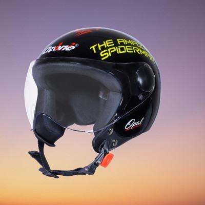 OZONE kidszo_spiderman helmet _openface_freesize_110 Motorbike Helmet(Black)