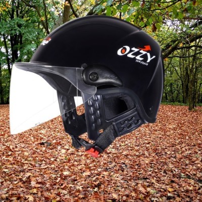 OZONE Ozzy Plain_OF_Unisex_largesize_Oz050 Motorbike Helmet(Black)