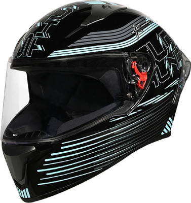 STUDDS Thunder D11 ISI Certified Full Face Graphic with Clear Visor Motorbike Helmet(BLACK N1)