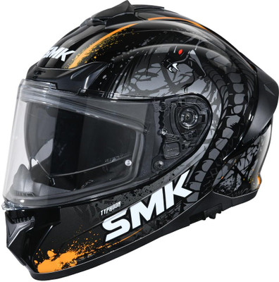 SMK Typhoon Motorbike Helmet(Black and Grey)