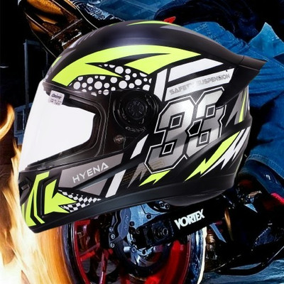 OZONE HyEnA_Super_Quality_Helmet_For Safety n Style_@LG@_0187 Motorbike Helmet(YELLOW-BLACK)