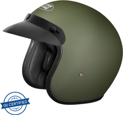 STUDDS Jetstar Classic Plain Motorbike Helmet(Military Green)