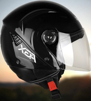 TRINOS Aura Open Face Unisex Bike/Scooty (NN-1) Motorbike Helmet(Black)