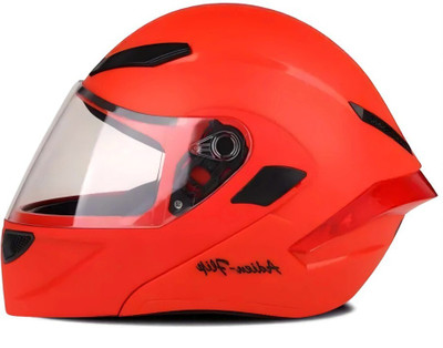 deletion Flip-Up, ABS Material, ISI Certified Unisex PC visor and Anti Odour Cloth (MM-1) Motorbike Helmet(Red)