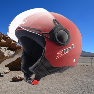 OZONE Zippo plain_OF_Unisex_largesize_Oz076 Motorbike Helmet(Red)