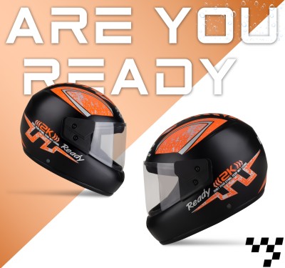 SKULLCAP Black Orange blend full face helmet for girls Z7 Motorsports Helmet(Orange)