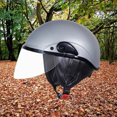 OZONE Ozzy Plain_OF_Unisex_largesize_Oz059 Motorbike Helmet(Grey)