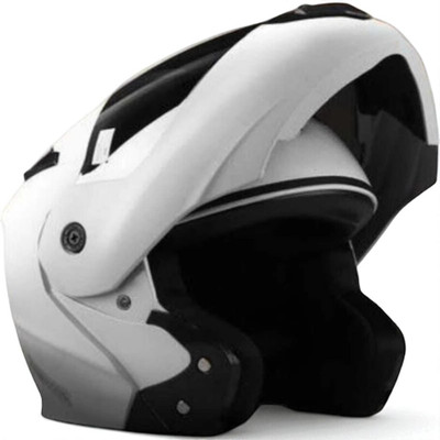 TRINOS Flipup with Rainbow Visor ABS Material (MM-1) Motorbike Helmet(White)