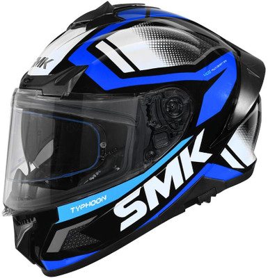 SMK Typhoon Thorn Motorbike Helmet(Black and Blue)