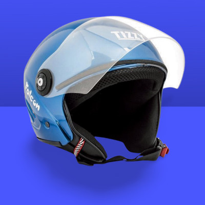 TIZZY Half Face ISI Marked High Material for Men & Women & Boy & Girl Scooty Motorbike Helmet(Blue)