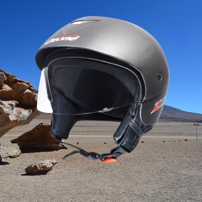 OZONE Zippo plain_OF_Unisex_largesize_Oz089 Motorbike Helmet(Black)
