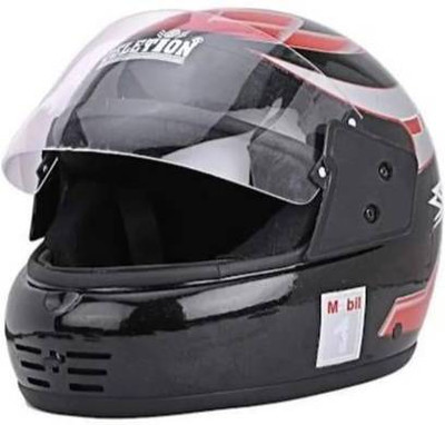 MOTOFLY Full FACE Helmet, Motorbike Helmet, High Impact Shell, 6 Jali Motorbike Helmet Motorbike Helmet(Black, Red)