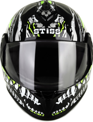 stiss NEW GREEN P.C VISOR 2.O Motorbike Helmet(Green)