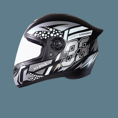 OZONE Premium Helmet_full face_Hyna_superior Quality_JMD@21@99 Motorbike Helmet(SIVER- BLACK)