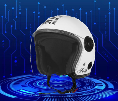 OZONE JSR_ HELMET_OPEN-FACE_SUPER QUALITY_AD@040 Motorbike Helmet(White)