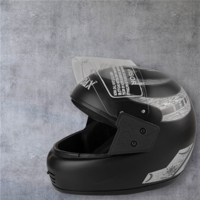 Font Unisex Full Face Helmet For Motorbikes -540-ABC Motorbike Helmet(Silver)