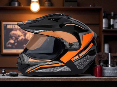 deletion Autogreen X8 ABS Material with Polycarbonate Visor (PP-1) Motorbike Helmet(Orange)