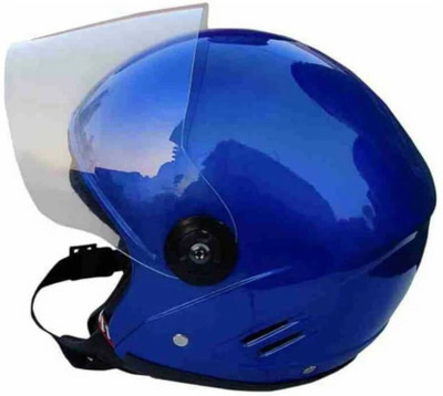 Lxt _BLUETrack Half Face Helmet With ISI Certified SAVE OUR LIFE Motorbike Helmet(Blue)